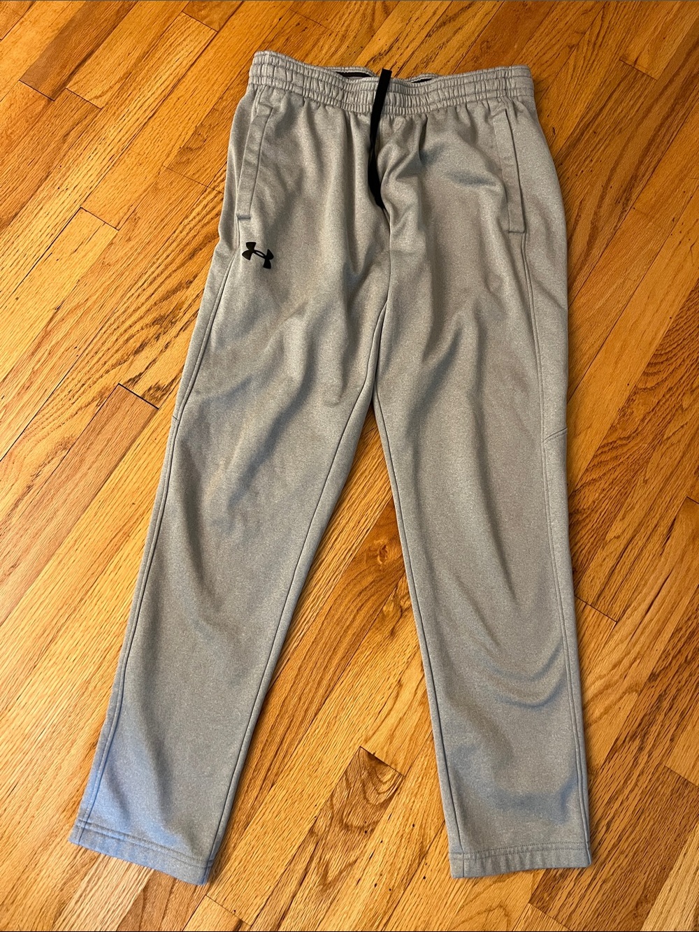 Under Armour Light Gray Men's Athletic Joggers with Black Logo- size medium